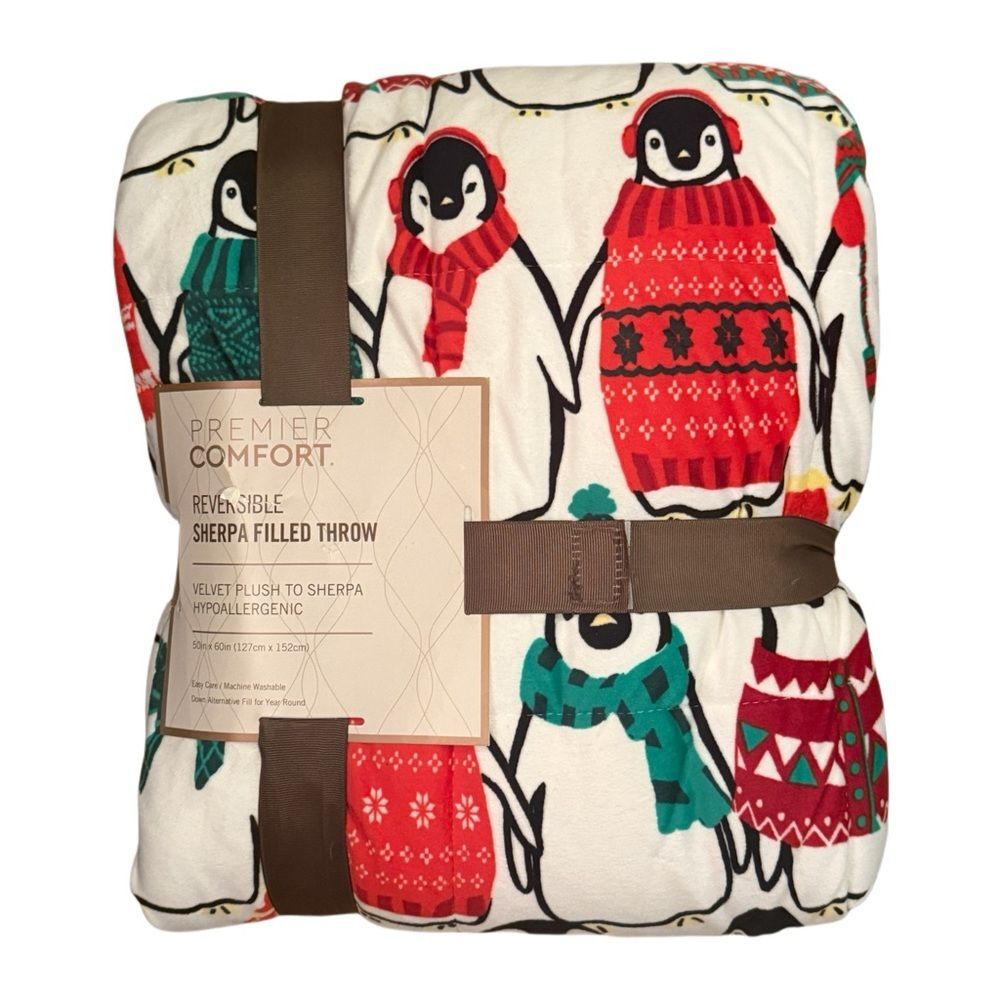 Premier Comfort Penguin Sherpa Throw (reversible)